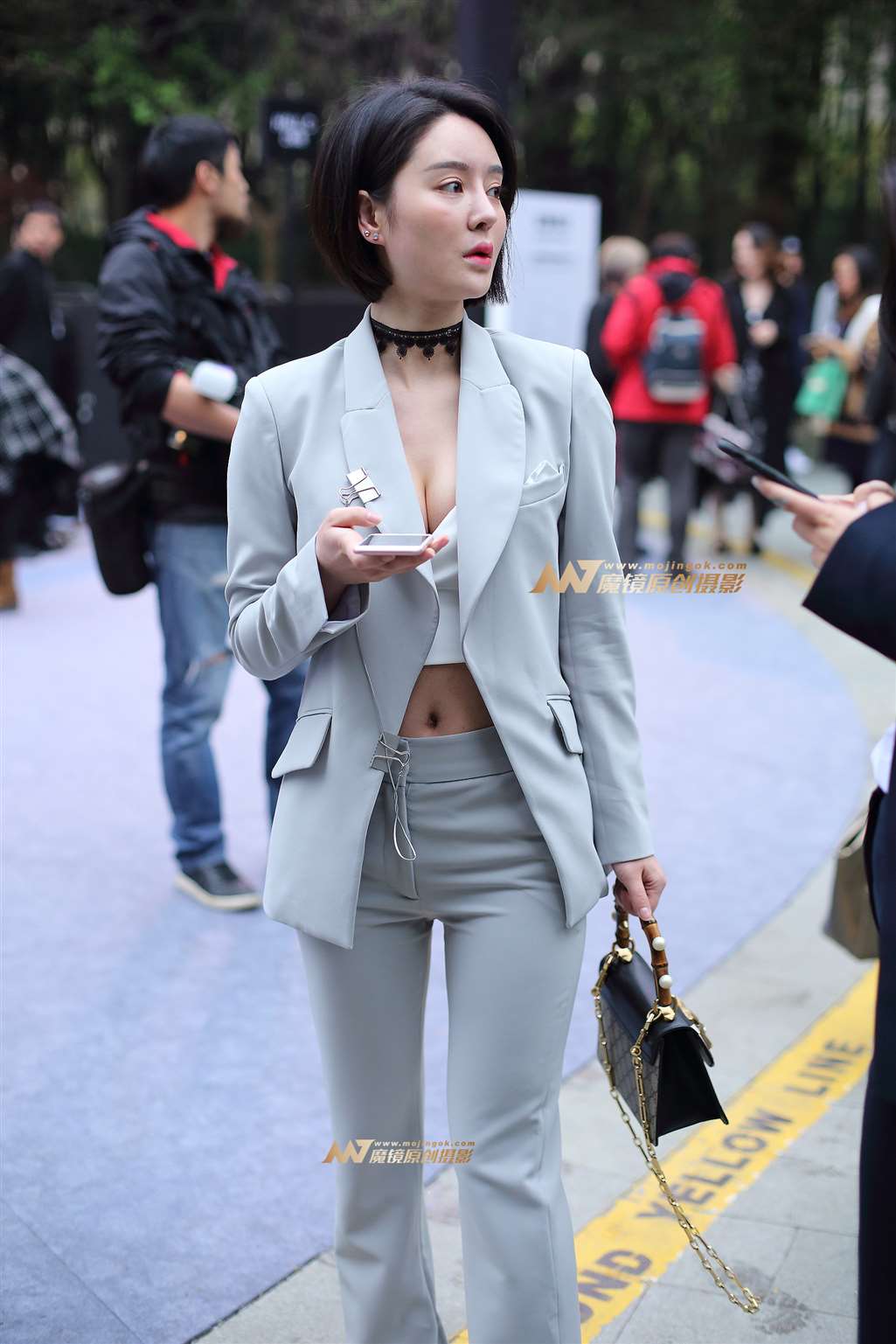 图片[5]-粉蓝色套装美女好甜美-街拍流行馆
