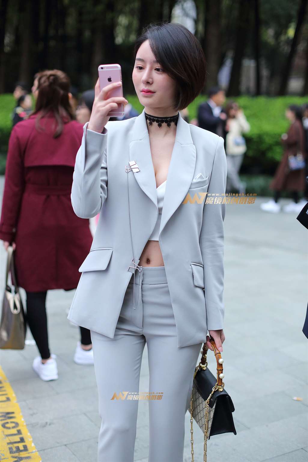 图片[4]-粉蓝色套装美女好甜美-街拍流行馆