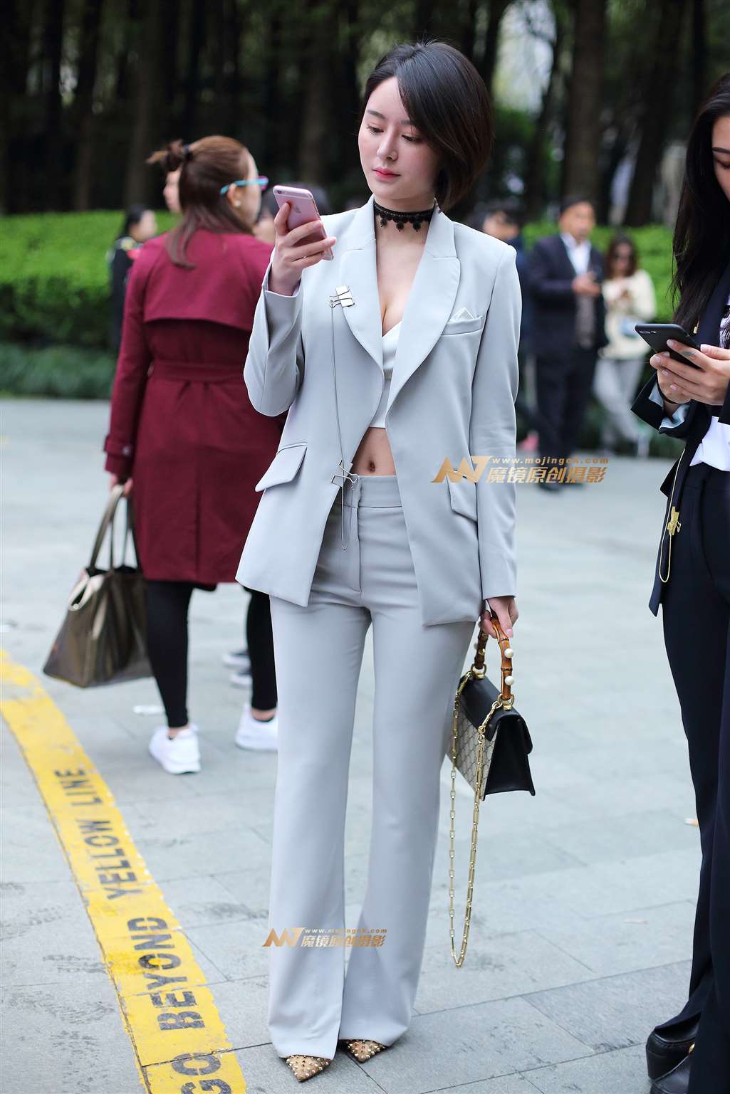 图片[3]-粉蓝色套装美女好甜美-街拍流行馆