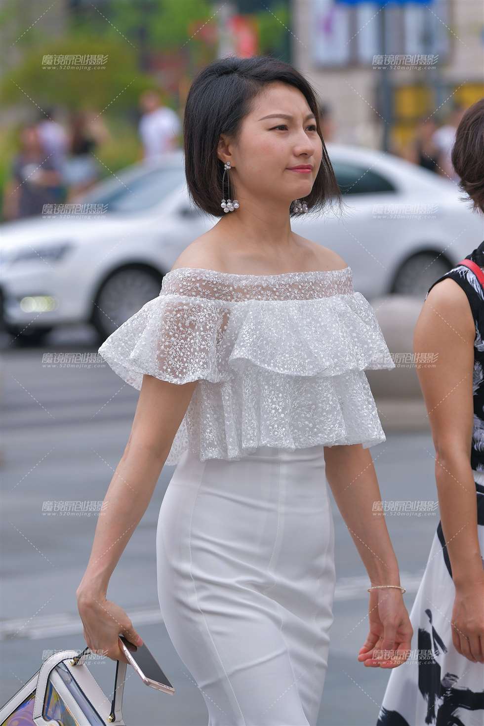 图片[1]-白裙子，高跟，短发**~-街拍流行馆