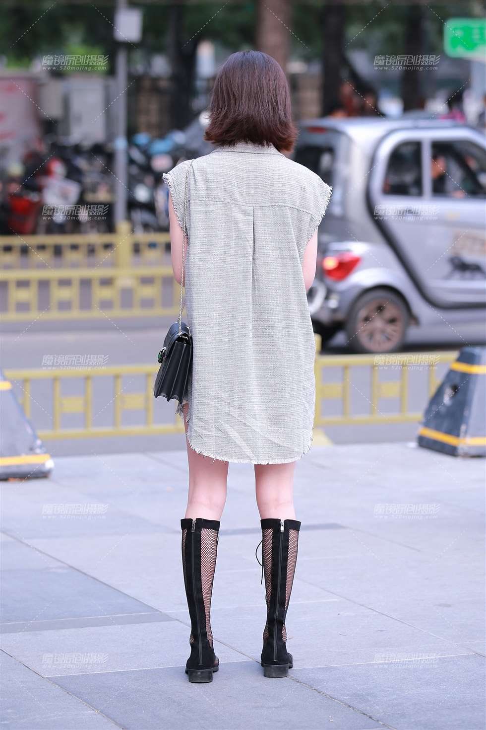 图片[2]-渔网长靴美女-街拍流行馆