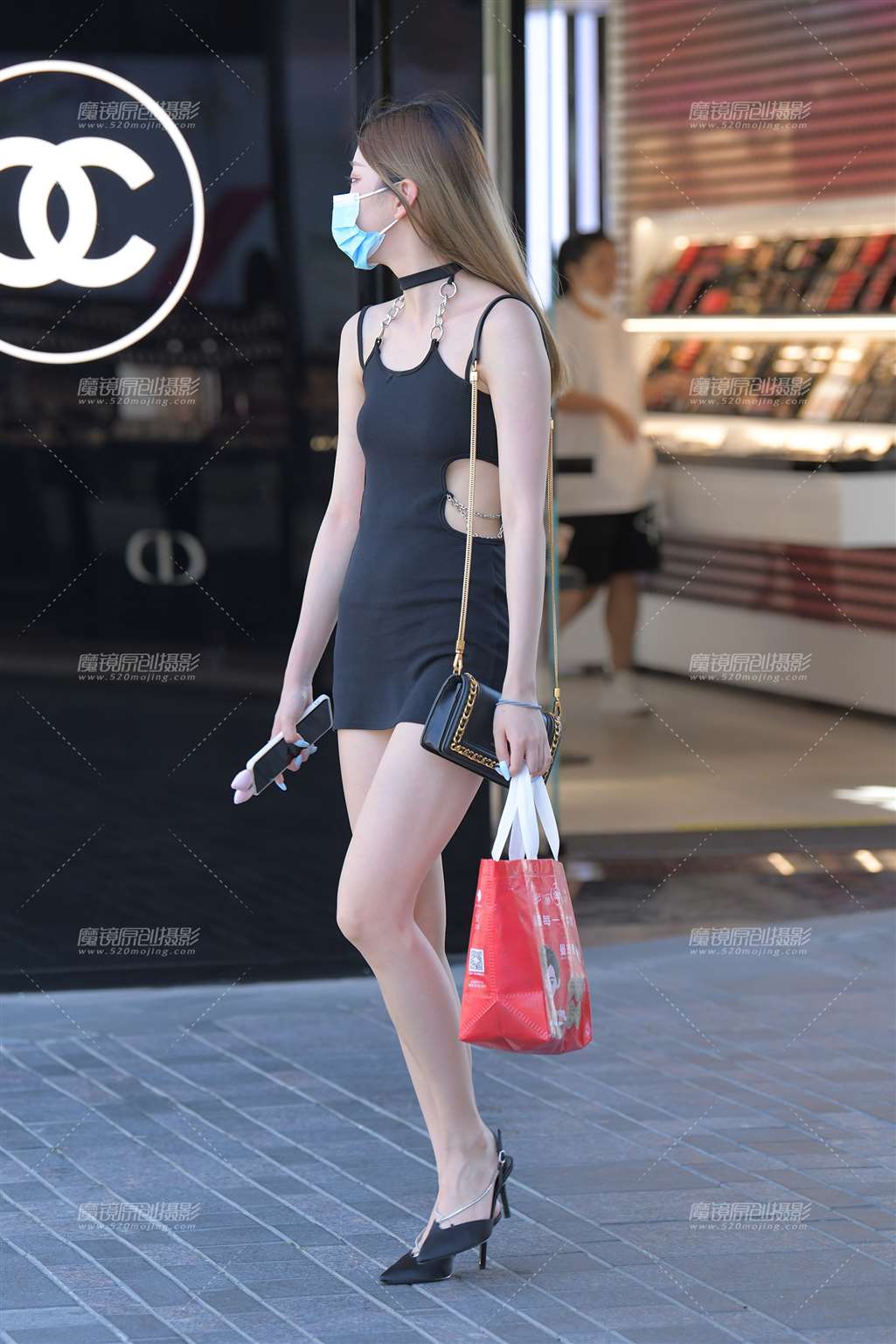 图片[4]-黑色包臀裙美女-街拍流行馆