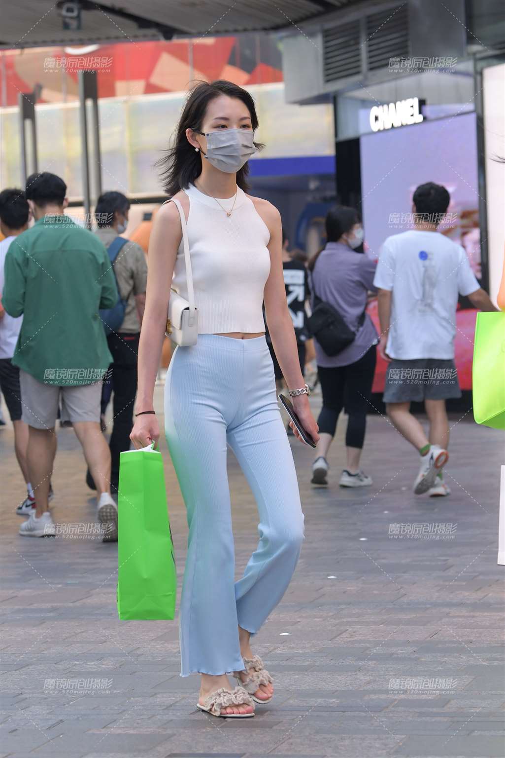 图片[4]-蓝色阔腿裤-街拍流行馆