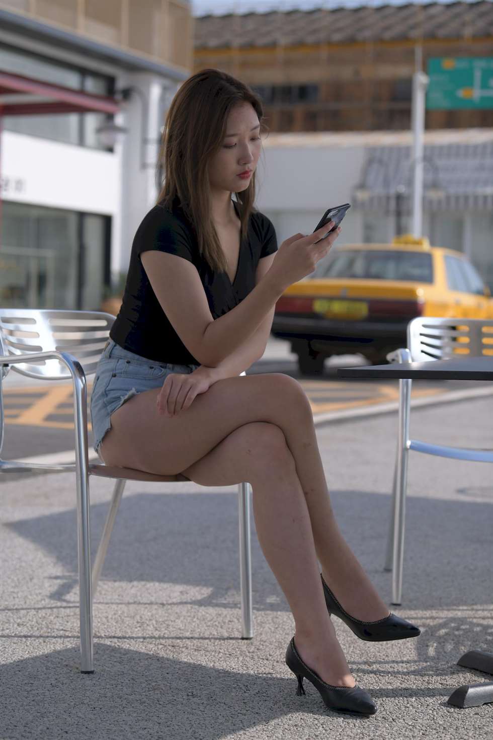 图片[1]-[街拍精选]红石摄影作品牛仔热裤美女-街拍流行馆
